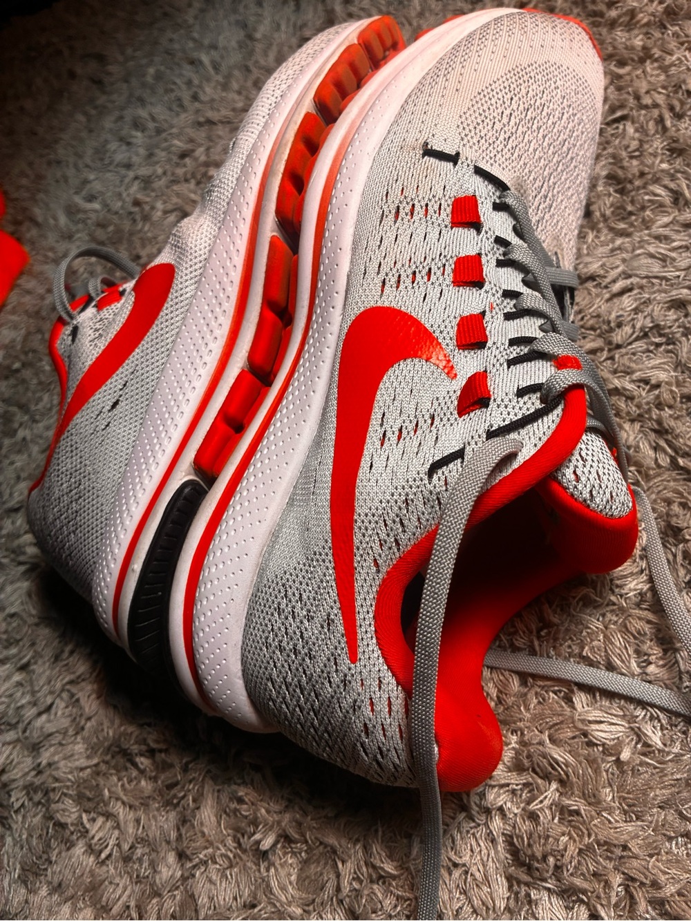 Nike Men’s Gray and Red Athletic Running Shoes
